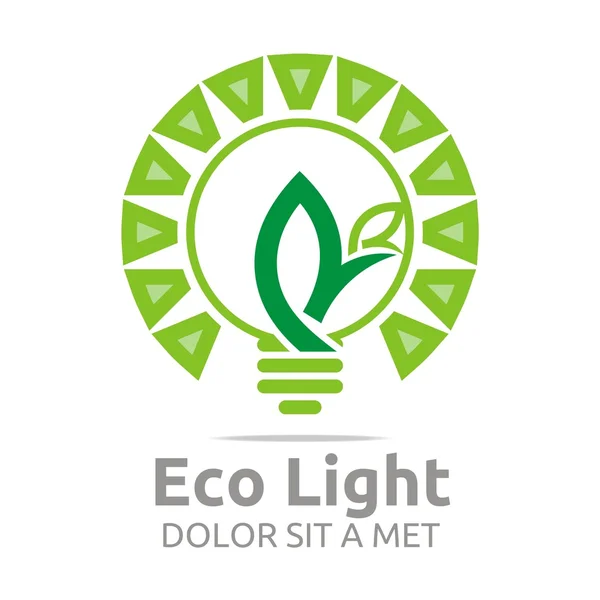 Diseño abstracto logotipo eco bombilla colorido icono vector — Vector de stock