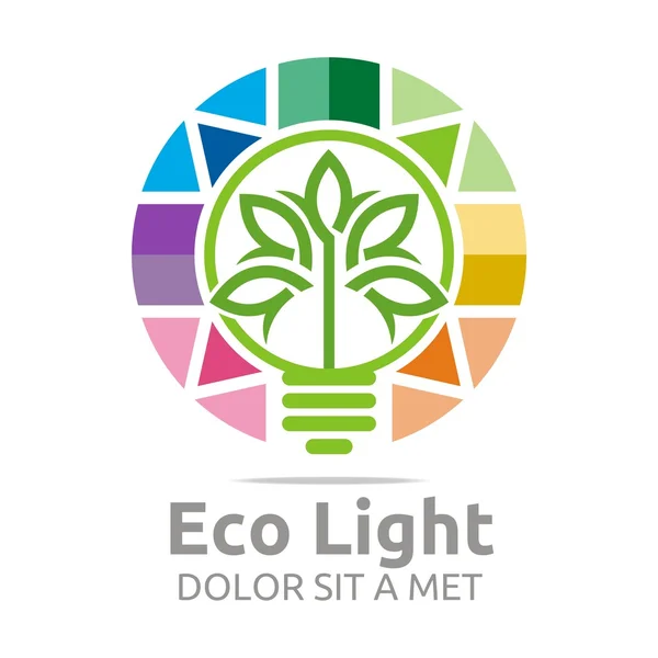 Logotipo abstrato projeto lâmpada eco vetor ícone colorido —  Vetores de Stock