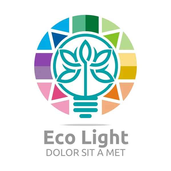 Logo abstrait éco ampoule design coloré icône vecteur — Image vectorielle