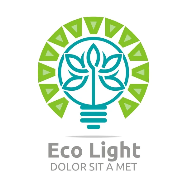 Abstraktní logo eco žárovka design barevné ikony vektor — Stockový vektor