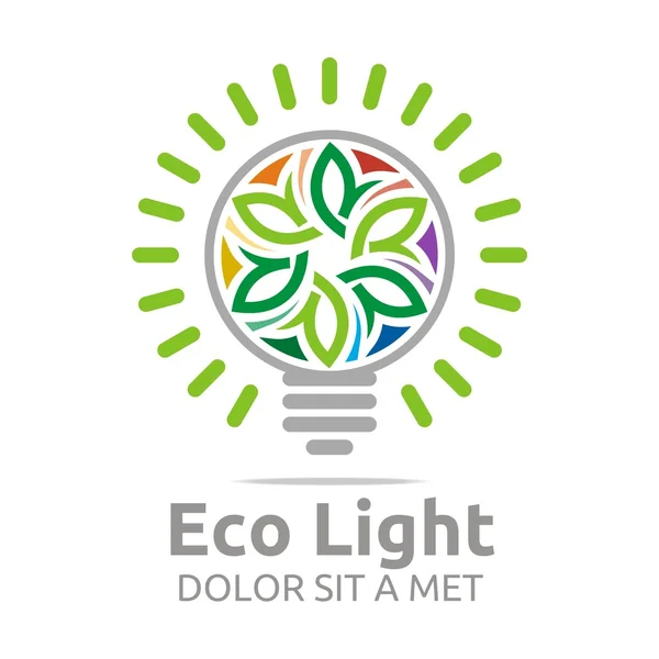 Logotipo abstrato projeto lâmpada eco vetor ícone colorido —  Vetores de Stock