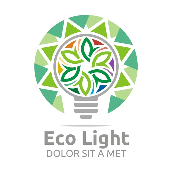 Абстрактний логотип екологічної лампи дизайн барвистий іконка вектор — стоковий вектор
