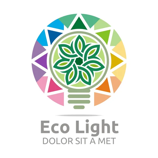 Logo abstrait éco ampoule design coloré icône vecteur — Image vectorielle