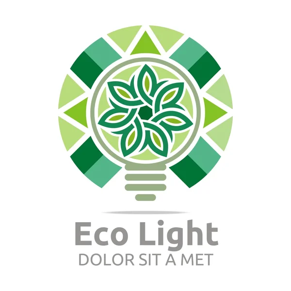 Logotipo abstrato projeto lâmpada eco vetor ícone colorido — Vetor de Stock