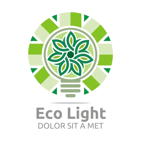 Logotipo abstrato projeto lâmpada eco vetor ícone colorido — Vetor de Stock