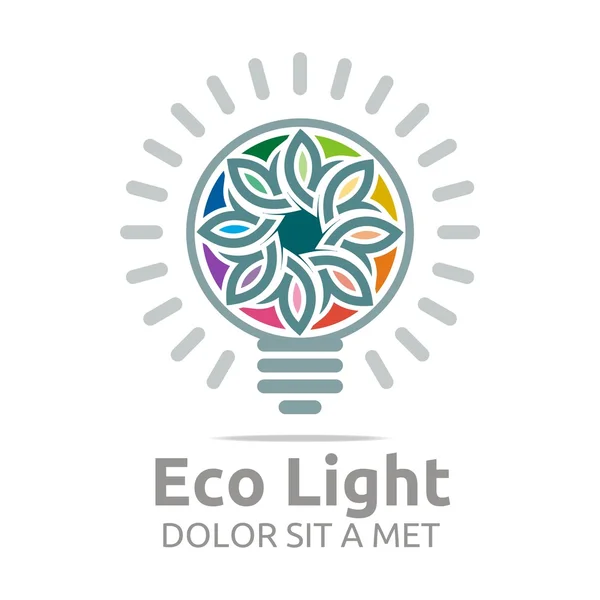 Logotipo abstrato projeto lâmpada eco vetor ícone colorido —  Vetores de Stock