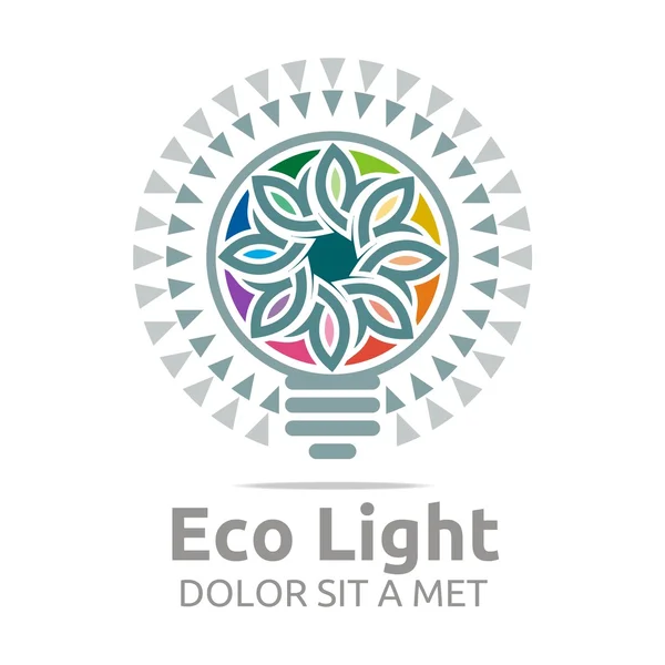 Абстрактний логотип екологічної лампи дизайн барвистий іконка вектор — стоковий вектор