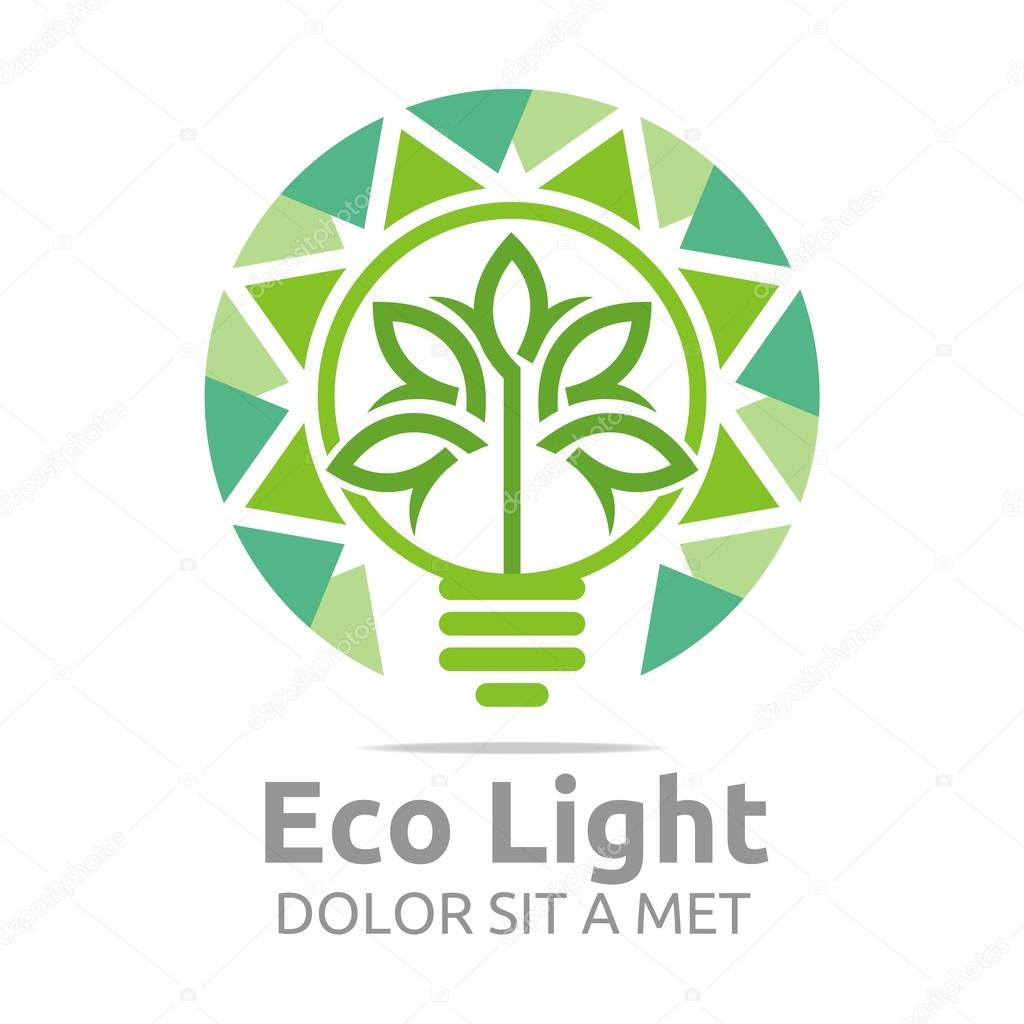 Abstract logo eco light bulb design colorful icon vector