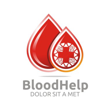Logo kan yardım tıbbi bağış sağlıklı sembol vektör