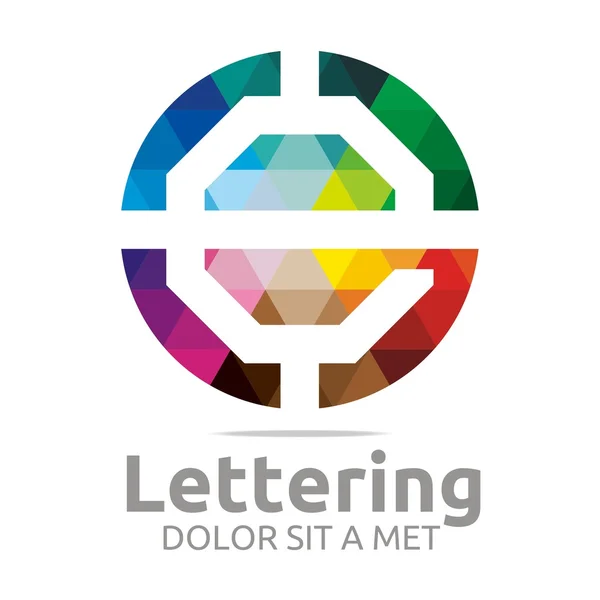 Logo astratto Lettering E Rainbow Alphabet Design Vector — Vettoriale Stock