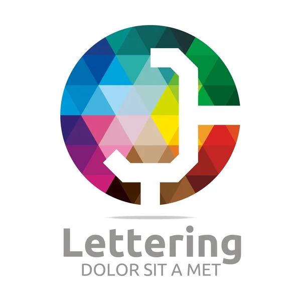 Logo astratto Lettering J Rainbow Alphabet Design Vector — Vettoriale Stock