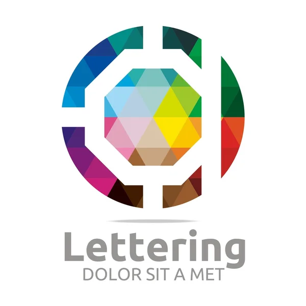 Logo astratto Lettering A Rainbow Alphabet Design Vector — Vettoriale Stock