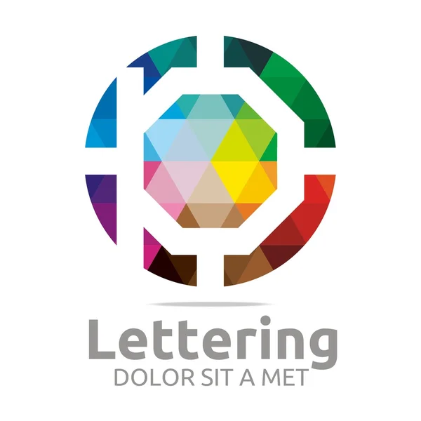 抽象的なロゴ レタリング P レインボー アルファベットのデザインのベクトル — ストックベクタ