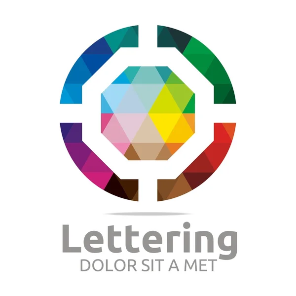 Logo astratto Lettering O Rainbow Alphabet Design Vector — Vettoriale Stock