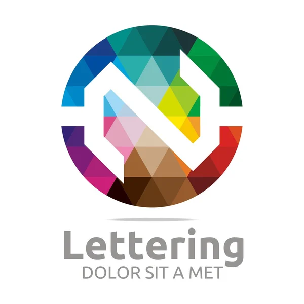 Logo astratto Lettering N Rainbow Alphabet Design Vector — Vettoriale Stock