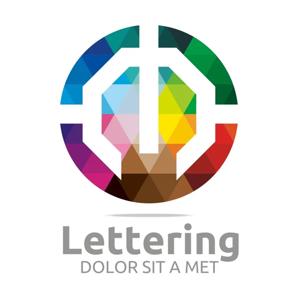 Logo astratto Lettering M Rainbow Alphabet Design Vector — Vettoriale Stock