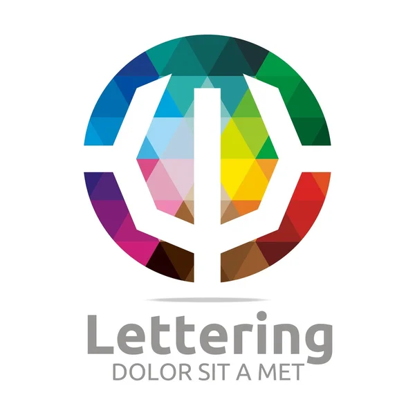 Logo astratto Lettering W Rainbow Alphabet Design Vector — Vettoriale Stock