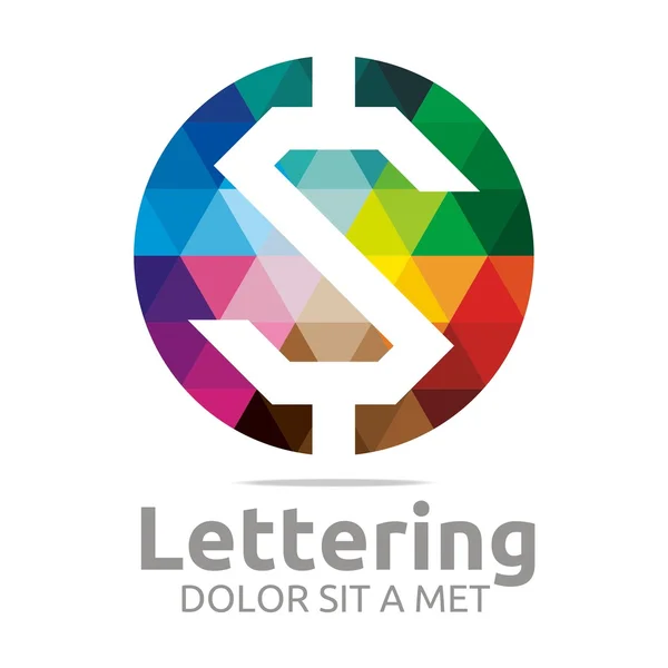 Logo astratto Lettering S Rainbow Alphabet Design Vector — Vettoriale Stock