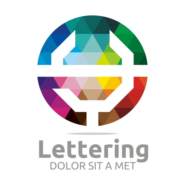 Logo astratto Lettering Y Rainbow Alphabet Design Vector — Vettoriale Stock