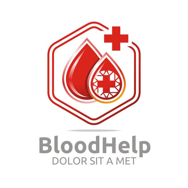 Logo blood help medical donors healthy symbol vector