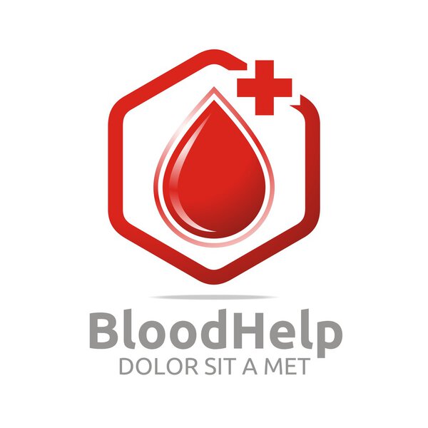 Logo blood help medical donors healthy symbol vector