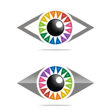 Abstract Logo Rainbow Eye Circle Eyeball Symbol Vector clipart