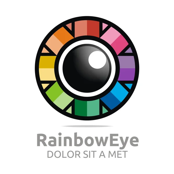 Abstraktes Logo Regenbogen Auge Kreis Augapfel Symbol Vektor — Stockvektor