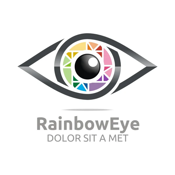 Abstraktes Logo Regenbogen Auge Kreis Augapfel Symbol Vektor — Stockvektor