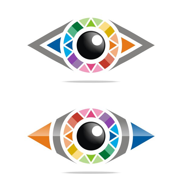 Абстрактный логотип радужный глаз круга глаз вектор символ глазного яблока

