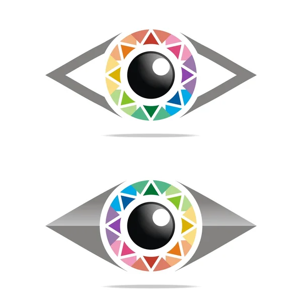 Abstrato logotipo arco-íris olho círculo globo ocular símbolo vetor —  Vetores de Stock