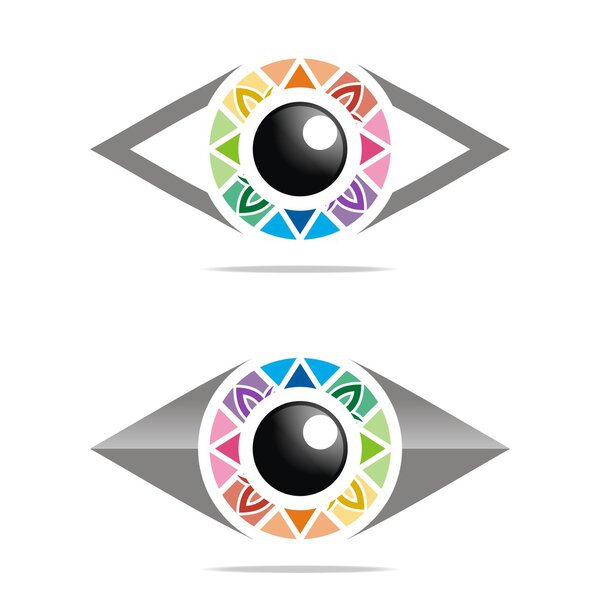 Абстрактный логотип радужный глаз круга глаз вектор символ глазного яблока
