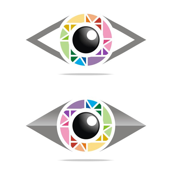 Абстрактный логотип радужный глаз круга глаз вектор символ глазного яблока
