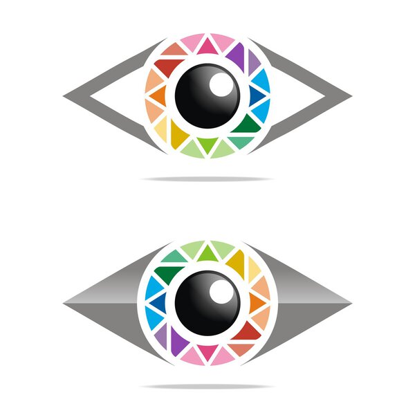 Абстрактный логотип радужный глаз круга глаз вектор символ глазного яблока
