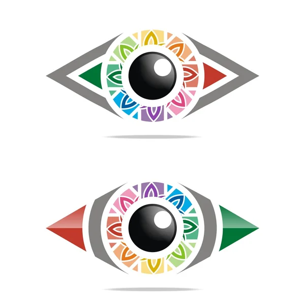 Abstrato logotipo arco-íris olho círculo globo ocular símbolo vetor —  Vetores de Stock