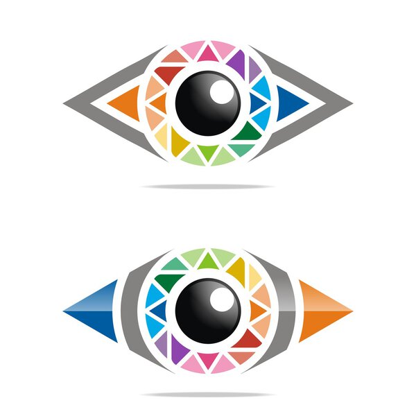 Абстрактный логотип радужный глаз круга глаз вектор символ глазного яблока
