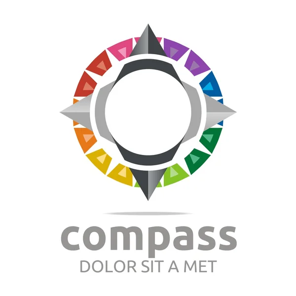 Logo conception icône boussole direction lieu vecteur abstrait — Image vectorielle