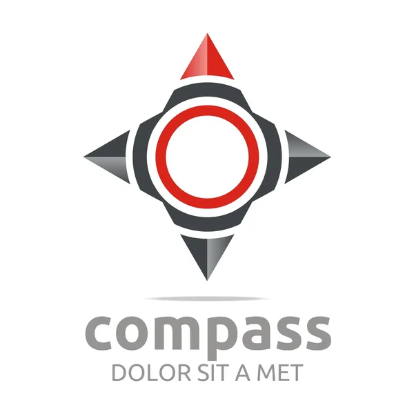Logo design ikon kompassriktningen placera abstrakt vektor — Stock vektor