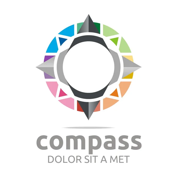 Logo design icon compass direction place abstract vector — Stock Vector