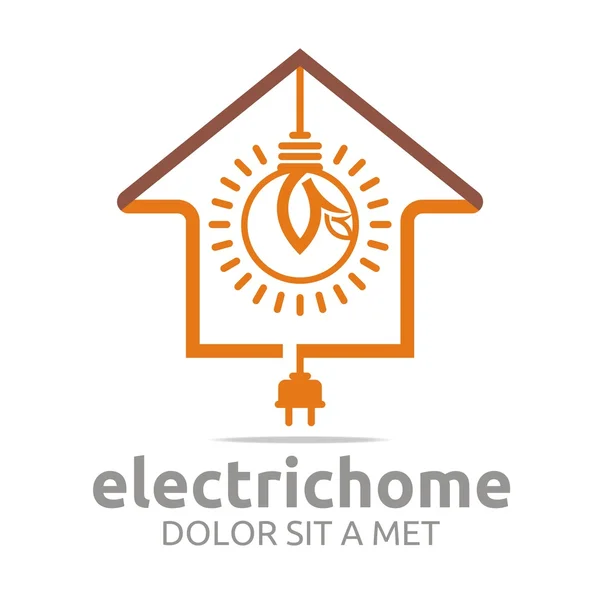 Логотип електричний будинок світло енергія яскравий символ вектор — стоковий вектор