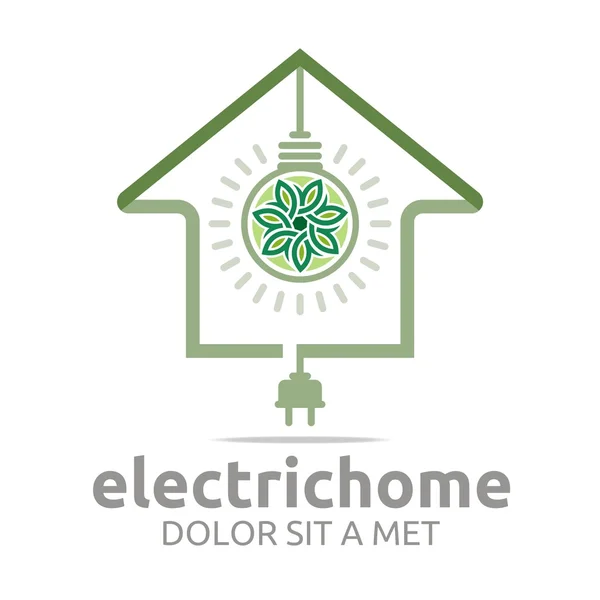 Logo elektrische huis lichtenergie heldere symbool vector — Stockvector