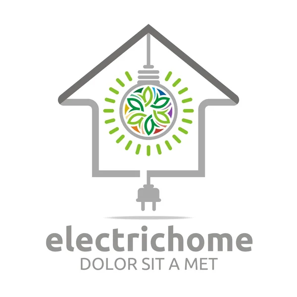 Logo elektrické domácí světelnou energii jasný symbol vektor — Stockový vektor