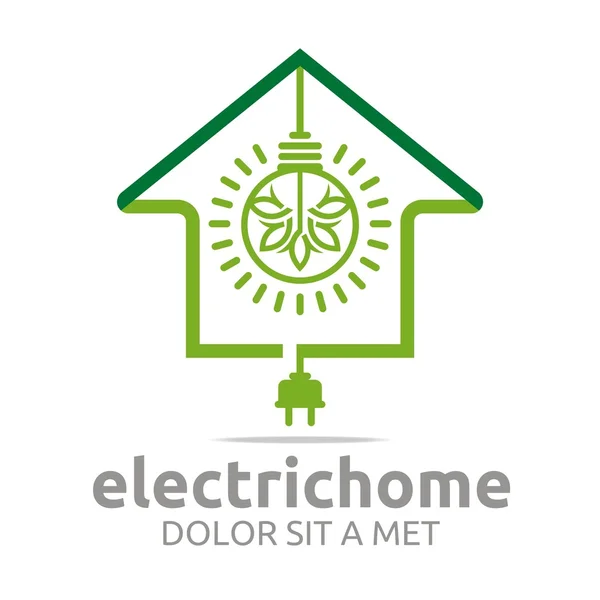 Logotipo eléctrico hogar luz energía brillante símbolo vector — Vector de stock