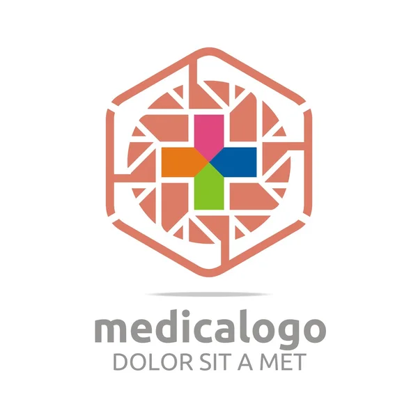 Logo abstrait hôpital médical sain vecteur d'urgence — Image vectorielle