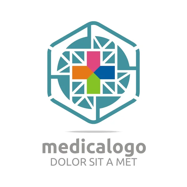 Logo abstrait hôpital médical sain vecteur d'urgence — Image vectorielle
