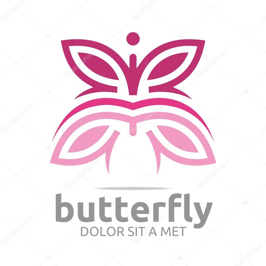 Logo, butterfly, leaf, pink, insect, spring, symbol, abstract, beautiful, serinity, animals,
