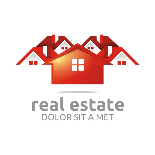 Logo design immobilier bâtiment architecture maison vecteur — Image vectorielle