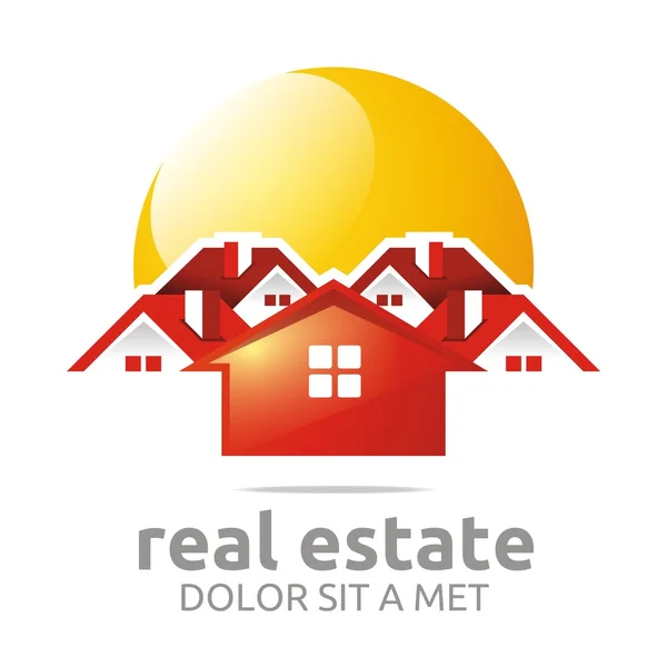 Logo ontwerp onroerend goed buiding het platform huis vector — Stockvector