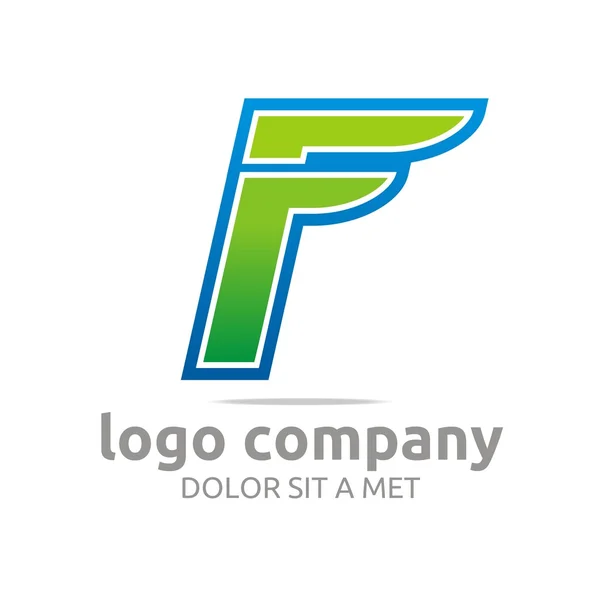 Logo lettre f alphabet vert entreprise design symbole vecteur — Image vectorielle