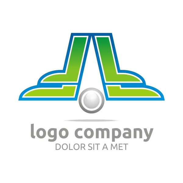 Logo letter f alphabet green company design symbol vector — Stockový vektor