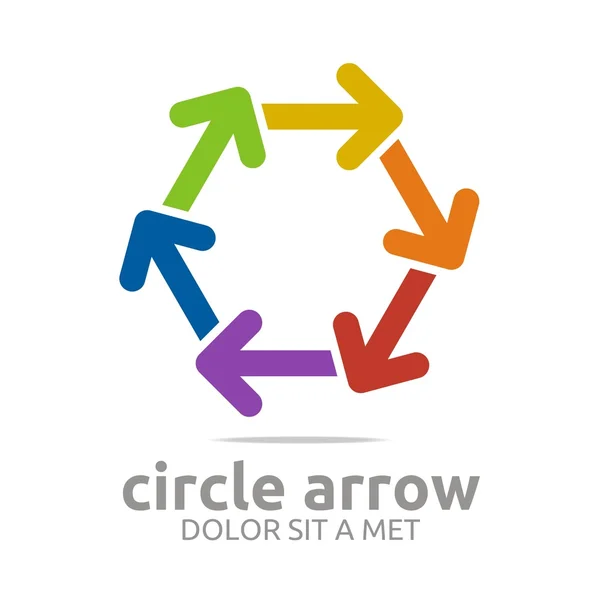 Logo cirkel pijl kleurrijk ontwerp symbool pictogram vector — Stockvector